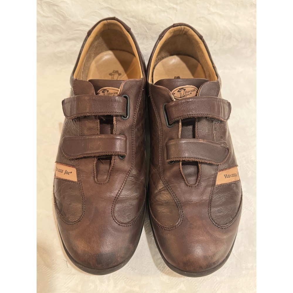Havana Joe‎ Leather Mary Jane Shoes Brown Hook Loop EUR 46 US 12 Men's